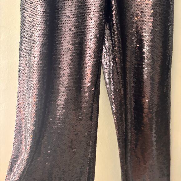 Ted Baker Milleit Sequined Wide Leg Pants In Black NWT - Picture 5 of 10